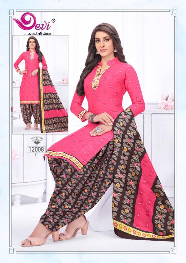 Devi Icon Vol-12 Cotton Designer Patiyala Dress Mater